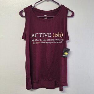 Athletic Works Active ish Womens Tank Top Small 4 6‎ Red Bergundy Exercise Couch